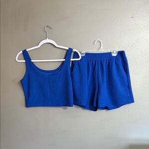 Blue Tank Top and Shorts Set
